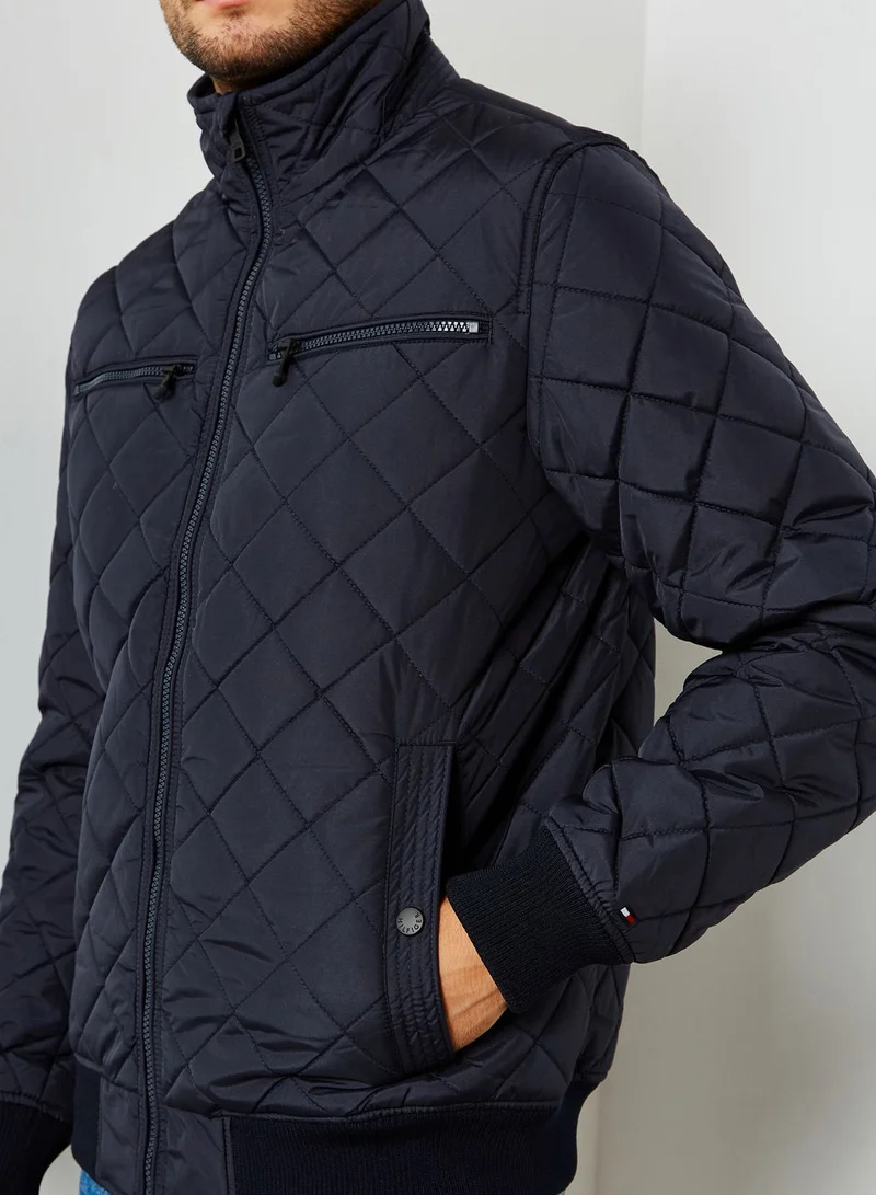 TOMMY HILFIGER Striped Collar Bomber Jacket