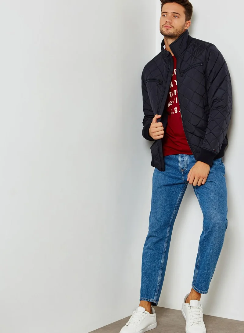 TOMMY HILFIGER Striped Collar Bomber Jacket