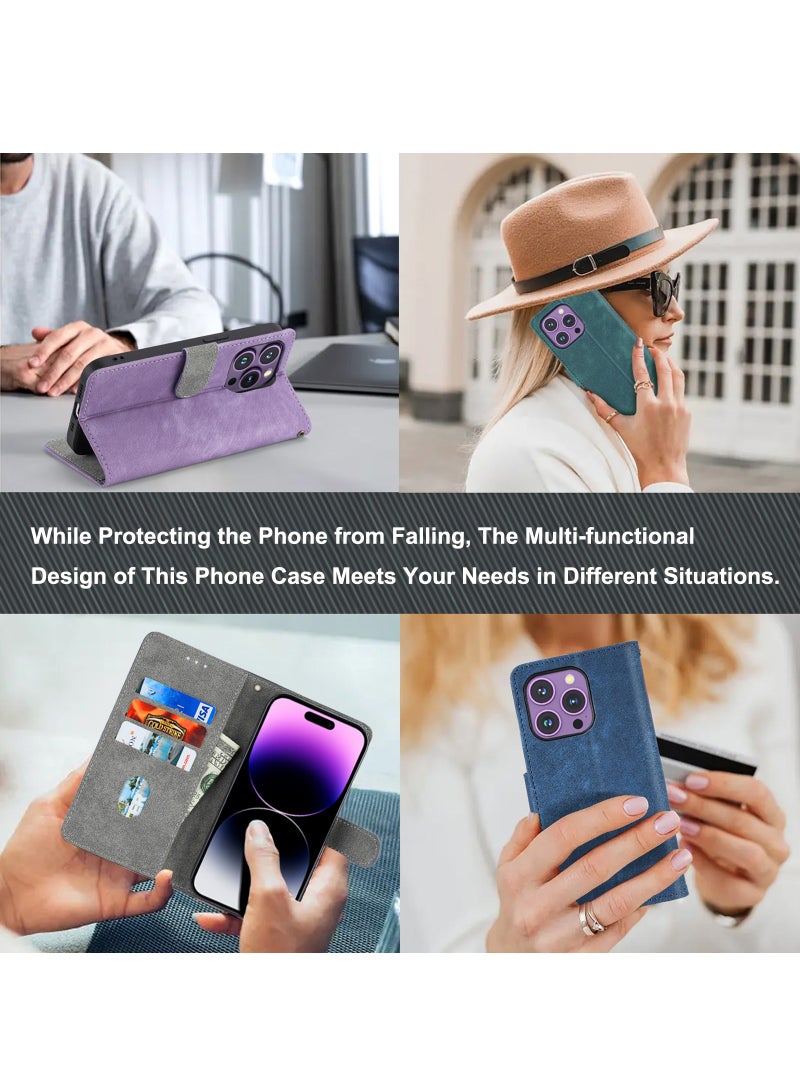 غطاء لهاتف Infinix Note 40 Pro 5G، غطاء قلاب من جلد البولي يوريثان ممتص مغناطيسي، حافظة فرشاة RFID Nti-Theft - Image 5