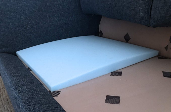 Original Curve Couch Cushion Support for Sagging Seat Blue Medium Density Foam Insert 1 Pad 20x20x2 x1 Sag Repair Pad for Couch Sectional Chair Slip Resistant Made in USA