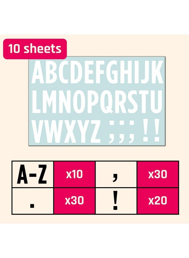 تاون ستيكس 10 ورقات مقاس 5 سم كبيرة من ملصقات حروف الفينيل البيضاء ذاتية اللصق على الحروف الهجائية مقاومة للماء للاستخدام في الهواء الطلق - Image 4