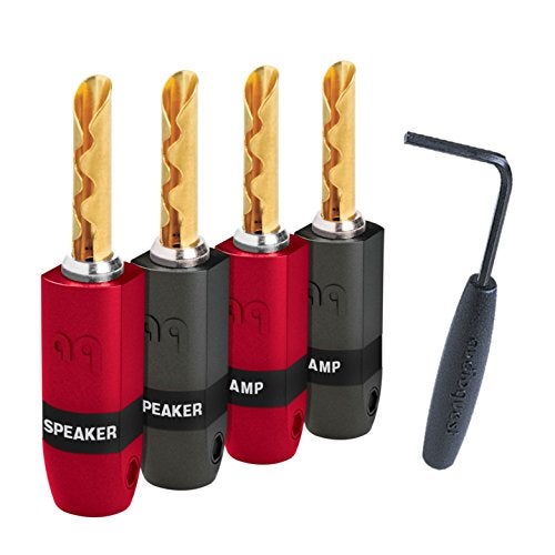 AudioQuest SureGrip 300 Banana Speaker Connectors Fits Standard Banana Jacks (Supports up to 9 AWG) - Gold - Set of 4 - Image 3