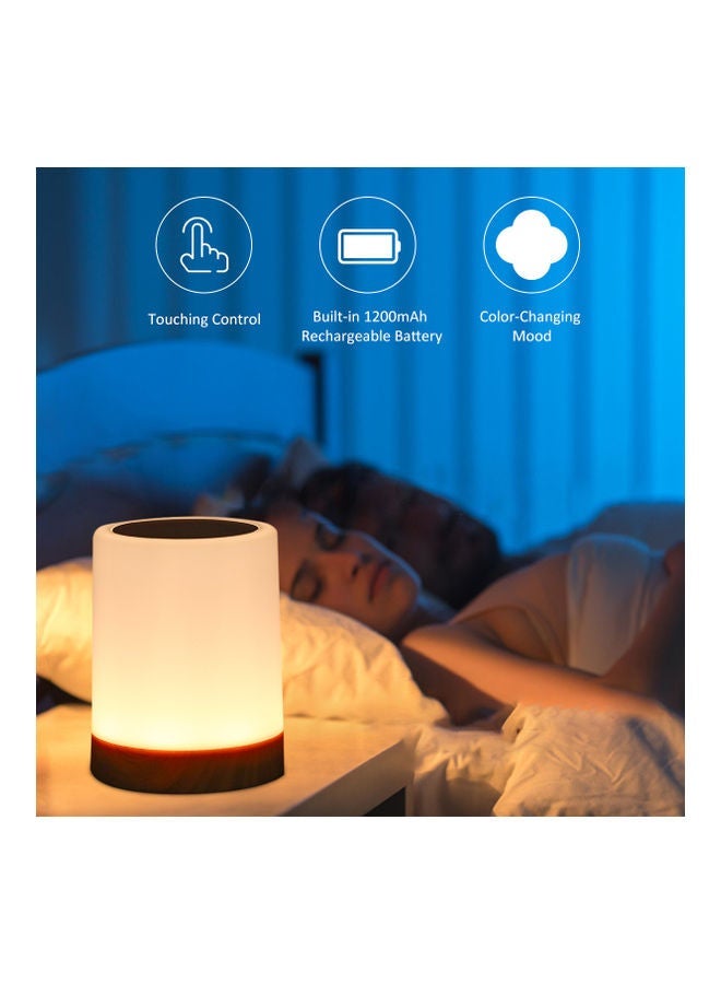 NIBEMINENT led colorful creative wood grain charging night light V3 touch USB table lamp multicolour 13*10.5*10.5cm - Image 2
