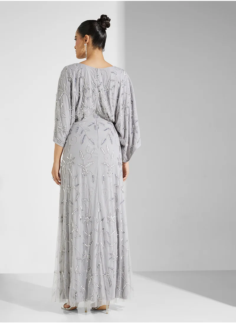 فروك اند فرل Crew Neck Sequin Maxi Dress