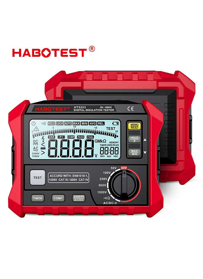 Insulation Resistance Tester Electrical Megger Insulation Resistance Tester Digital High-Precision Resistance Meter