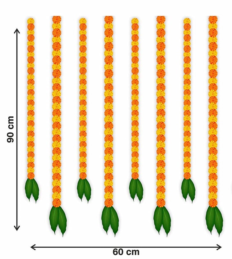 CVANU Beautiful Floral and Mango Leaf Toran Printed Wall Sticker Specially for Diwali Decoration and Any Devotional Activities(Pack of 8) Size 90cmx60cm - Image 5