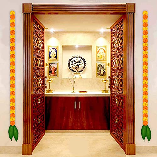 CVANU Beautiful Floral and Mango Leaf Toran Printed Wall Sticker Specially for Diwali Decoration and Any Devotional Activities(Pack of 8) Size 90cmx60cm - Image 3