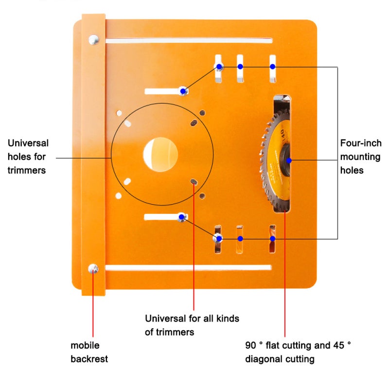 Cutting Machine Base Plate 250mm Orange Hole-free Installation - Hole Upgrading Multifunctional Base Plate for 4-inch Marble Machines Gong Machines Trimming Machines - Image 3
