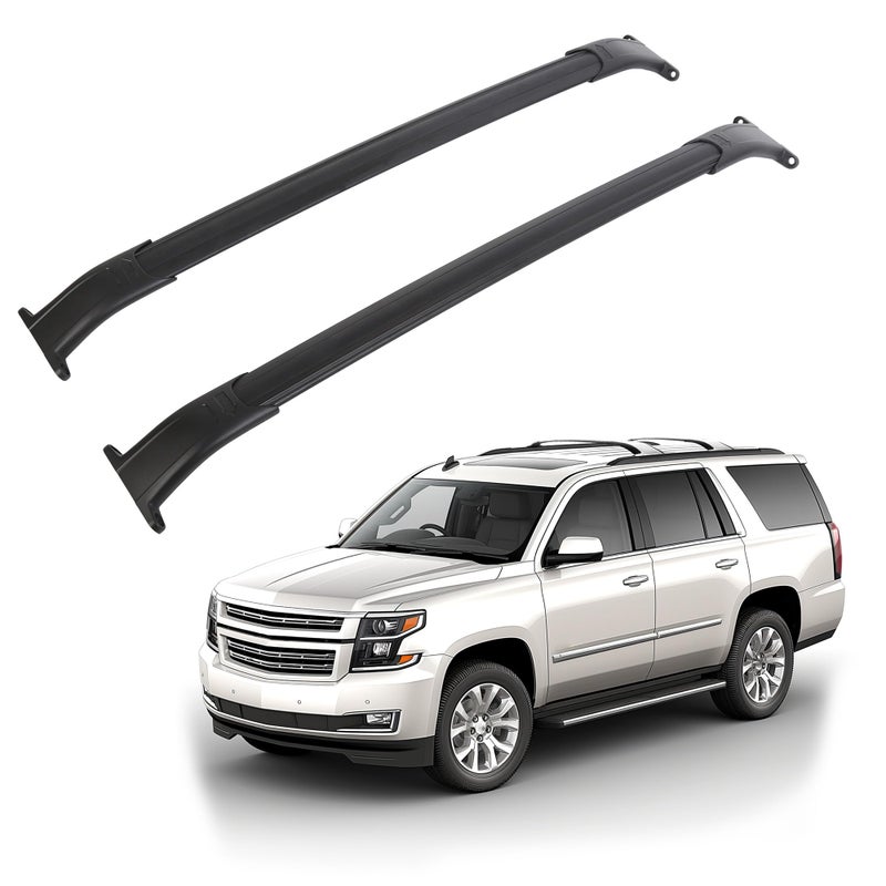 ECOTRIC Roof Rack Cross Bars Compatible with 20152020 Chevy Tahoe Suburban Escalade GMC Yukon Luggage Cargo Ladder Crossbars Bike Load Roof Cross Rail Replacement for Part 23256564 Hold up to 220lbs