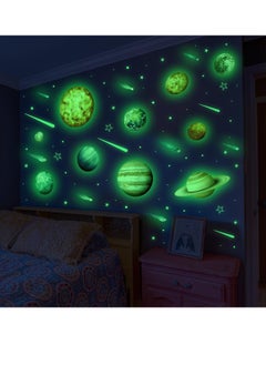 Excefore Glow in The Dark Stars and Planets for Ceiling 3D Realistic Solar System Wall Decal Stickers Bright Planet Sun Nursery Wall Sticker for Kids Space Decoration, Birthday Gift for Boys  - Image 2