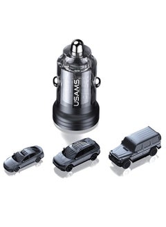 Usams Car Charger Fast Charging PD 45W Aluminum Alloy Transparent AC Mini Car Charger Dual Port USB C iPhone 16 Pro Max Charger Fast Charge Car Phone Adapter Plug for iPhone 16, Galaxy S23, Huawei, iPad Pro, Xiaomi, etc  - Image 5