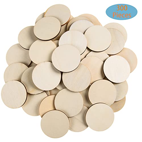 AWIZOM 300 Pieces 1.5 Inch Unfinished Round Wood Slices Round Wooden Discs Wood Circles for Crafts Wood Blanks Rounds Cutouts Ornaments Slices for DIY Art Crafts Christmas Decorations - Image 4
