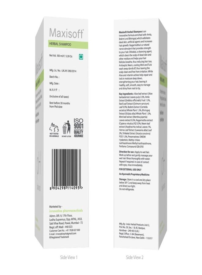 Maxisoft Herbal Shampoo| Hair Fall Control | Paraben-Free | pH Balanced| Suitable for All Hair Types | For Men & Women |100 ml (Pack of 1) - Image 2