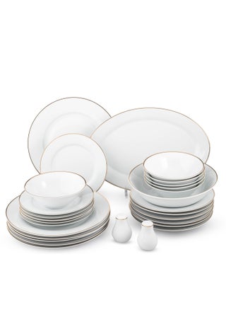 28-piece porcelain dining set with golden font, suitable for 6 people - pzsku/Z2E6A0E03CECCD4557B2DZ/45/_/1740475311/9fbf8cc3-c68d-4b73-affb-a8ff6b10ee9d