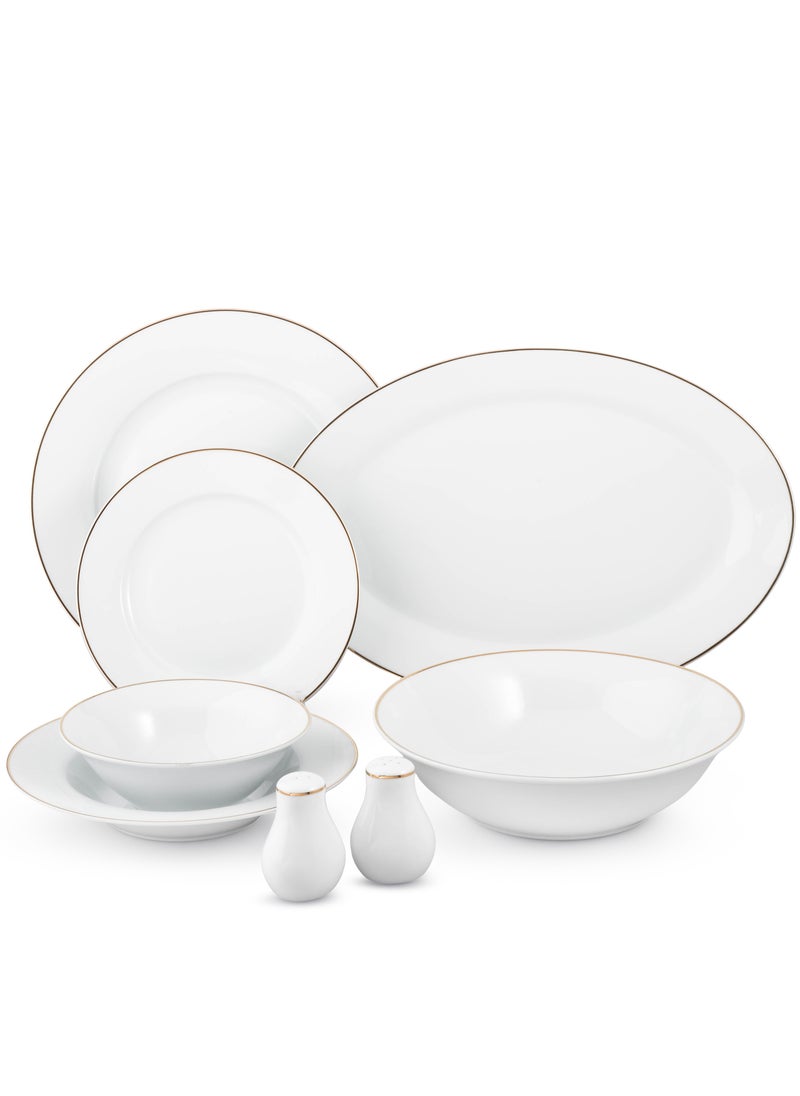 Dania - 28-piece porcelain dining set with golden font, suitable for 6 people - Image 1