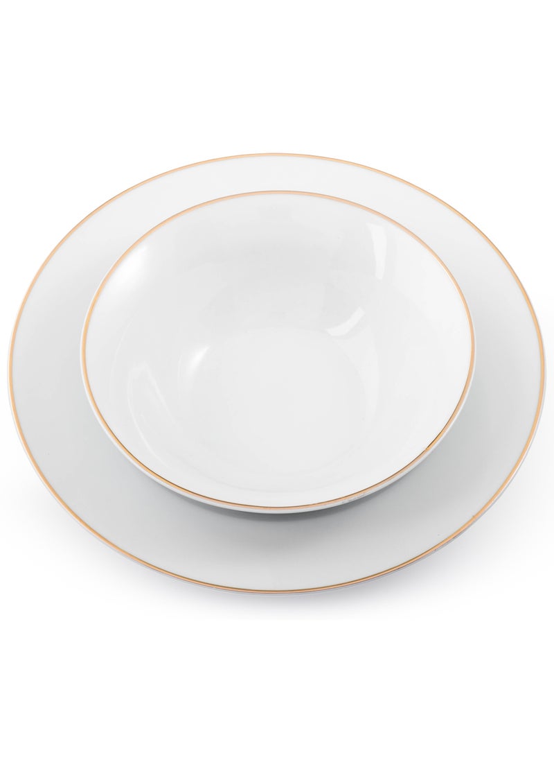 Dania - 28-piece porcelain dining set with golden font, suitable for 6 people - Image 1