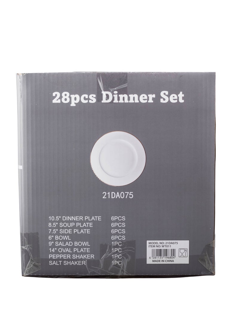 Dania - 28-piece porcelain dining set with golden font, suitable for 6 people - Image 1