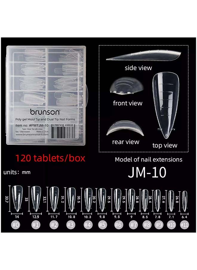brunson Dual Nail Forms for Poly Extension Gel Pre-shaped False Tips with Scale 120pcs Manicure Tool for Nail Extensions Mold Nail Tips Acrylic Nails False Nails Manicure Tool  - Image 2