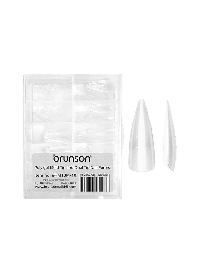 brunson Dual Nail Forms for Poly Extension Gel Pre-shaped False Tips with Scale 120pcs Manicure Tool for Nail Extensions Mold Nail Tips Acrylic Nails False Nails Manicure Tool  - Image 1