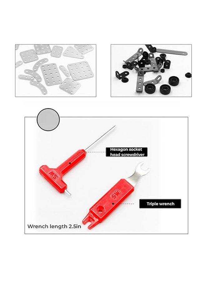 عام مجموعة آلة تركيب مكونة من 567 قطعة، مجموعة آلة تركيب مروحية معدنية، آلة تركيب قضبان معدنية للأطفال من 8 إلى 12 سنة، طقم ألغاز معدنية تعليمية. - Image 4