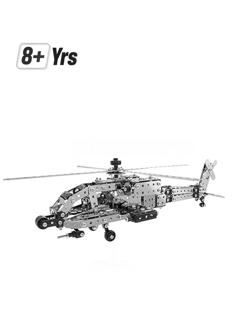 عام مجموعة آلة تركيب مكونة من 567 قطعة، مجموعة آلة تركيب مروحية معدنية، آلة تركيب قضبان معدنية للأطفال من 8 إلى 12 سنة، طقم ألغاز معدنية تعليمية. - Image 1