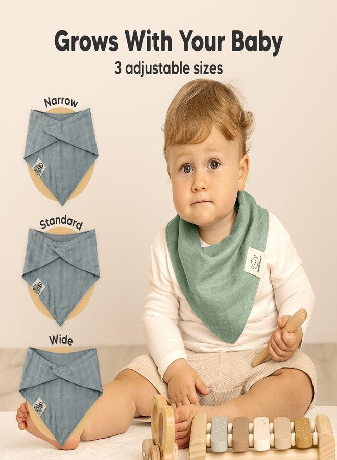 KeaBabies 8-Pack Muslin Baby Bibs for Boys, Girls - Muslin Bandana Drool Bibs for Baby Girl & Boy, Drooling Newborn, Teething Toddler, Infant 0-36 Months, 100% Cotton Extra Absorbent & Soft (Mirage) - Image 4