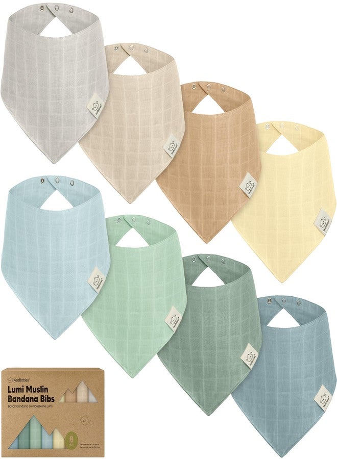 KeaBabies 8-Pack Muslin Baby Bibs for Boys, Girls - Muslin Bandana Drool Bibs for Baby Girl & Boy, Drooling Newborn, Teething Toddler, Infant 0-36 Months, 100% Cotton Extra Absorbent & Soft (Mirage) - Image 1