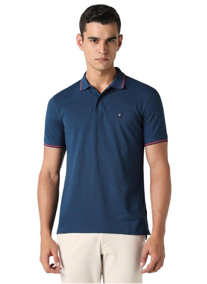 فان هيوزن تي شيرت بولو للرجال من Van Heusen بمقاس عادي (VSKP517S011419_Nautical L)  - Image 1
