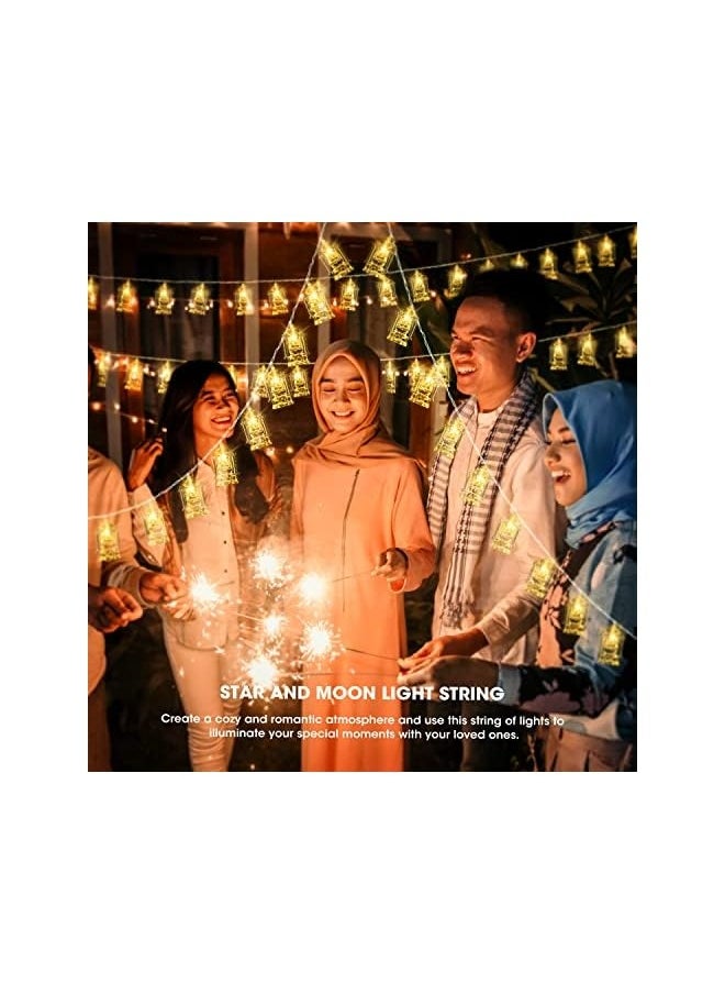 NIBEMINENT 19.69Ft 40LED Ramadan Lantern String Lights, Ramadan Decorations for Home, Outdoor, USB and Battery Powered, Perfect for Eid Al-Fitr & Mubarak Celebration (Warm Yellow)  - Image 4