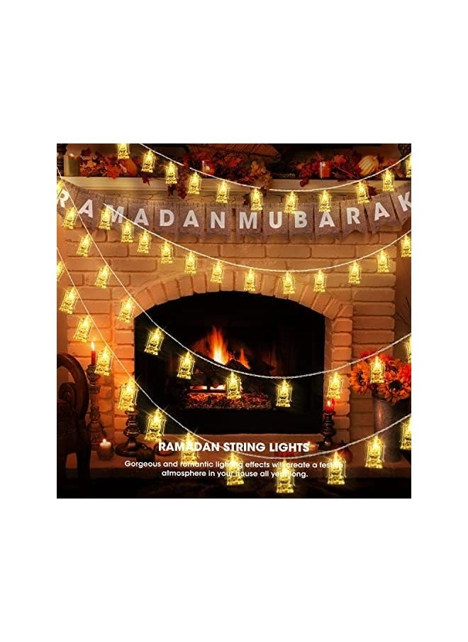 NIBEMINENT 19.69Ft 40LED Ramadan Lantern String Lights, Ramadan Decorations for Home, Outdoor, USB and Battery Powered, Perfect for Eid Al-Fitr & Mubarak Celebration (Warm Yellow)  - Image 3