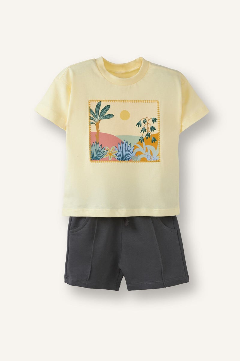 DeFacto Yellow BabyBoy Baby Boy 2 piece Regular Fit Crew Neck Set Casual - Image 4