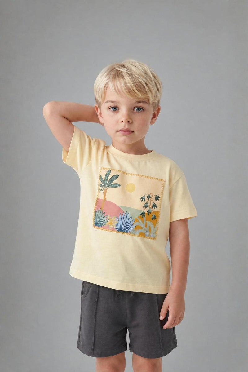 DeFacto Yellow BabyBoy Baby Boy 2 piece Regular Fit Crew Neck Set Casual - Image 2
