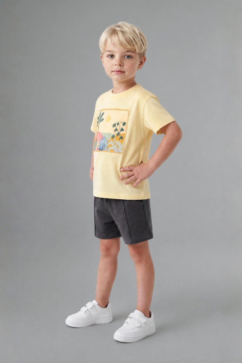 DeFacto Yellow BabyBoy Baby Boy 2 piece Regular Fit Crew Neck Set Casual - Image 1