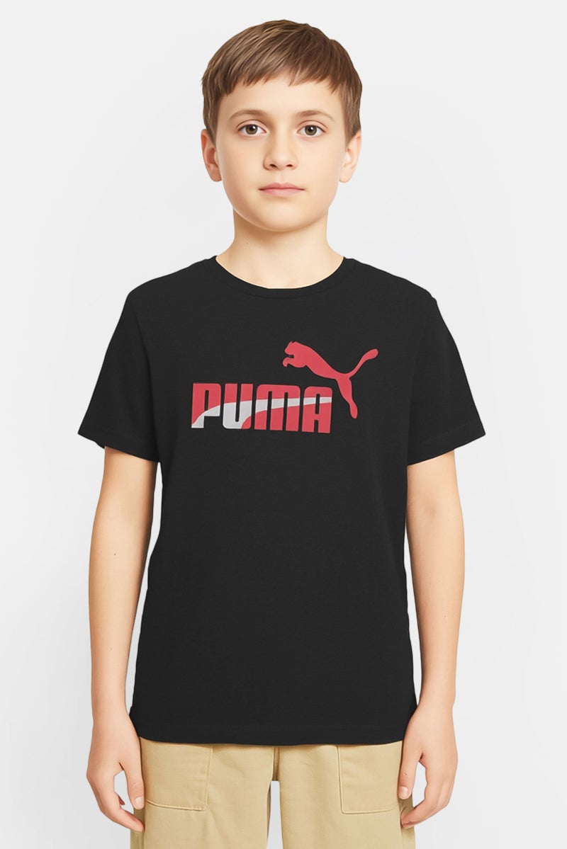 PUMA Kids Boy 2Pcs Brand LogoT-Shirt And Socks Set, Black - Image 1