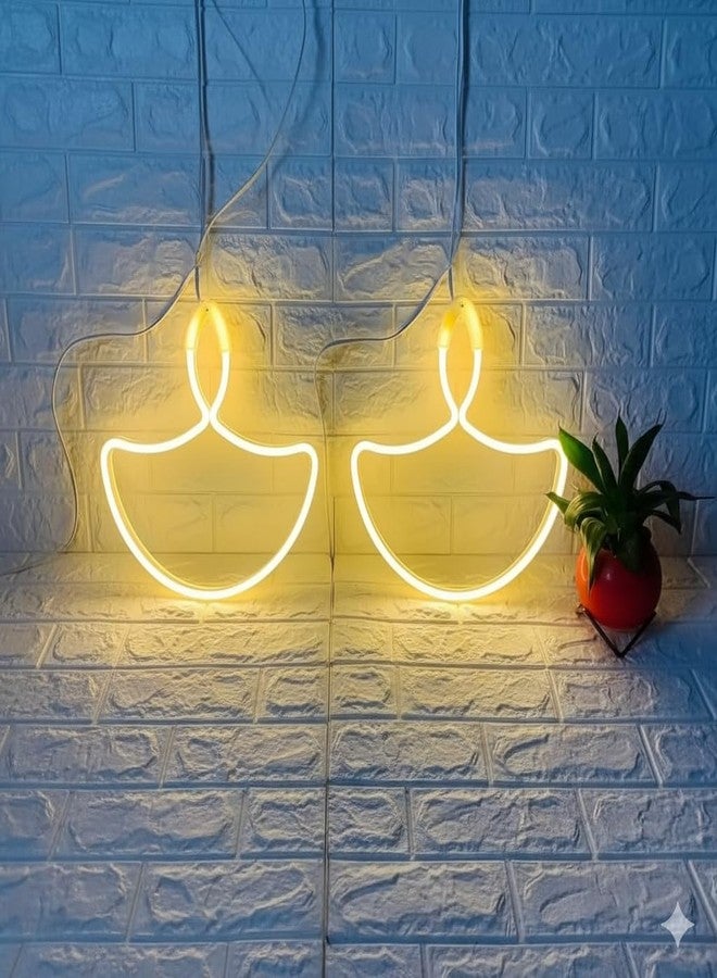 TechPride Neon LED Diya Light, Warm White, Pack of 2 | Hanging Decorative Lights for Home, Pooja Room, Wedding & Diwali Decoration (Diya - Warm White, Set of 2) - Image 3