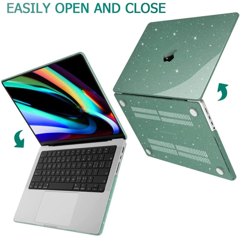 Moca حافظة موكا لجهاز ماك بوك إير الجديد 13.6 بوصة (M4 A3240، M3 A3113، M2 A2681) مع خاصية التعرف على بصمة الإصبع، إصدار 2025 2024 2022 – غلاف بلاستيكي صلب واقي لجهاز لابتوب M2 M3 M4 إير 13 (ماتشا لامعة) - Image 4