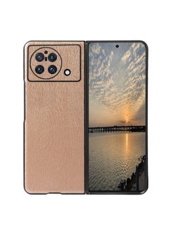 Case Cover For vivo X Fold Precise Hole Wood Texture PU Phone Case Gold