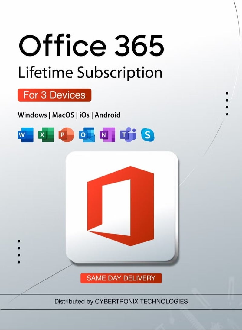 Office 365 Lifetime Account for 3 Devices | Windows, Android, MAC, iOS & Online | Digital License