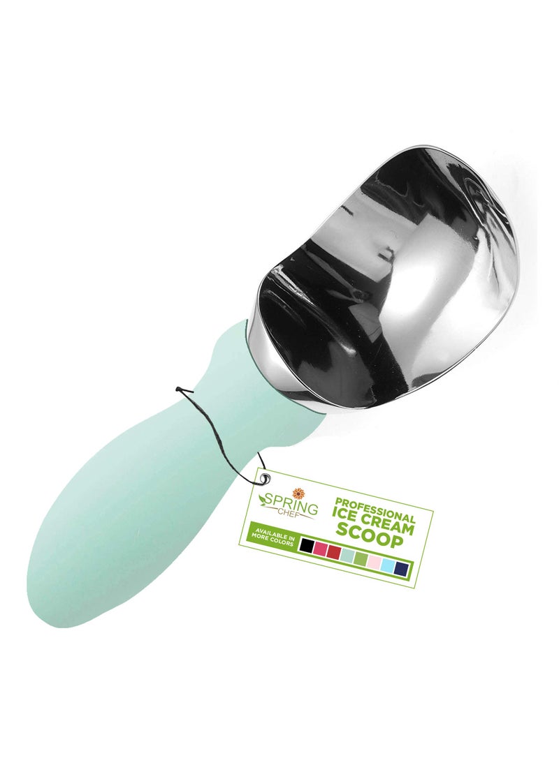 Spring Chef Spring Chef Stainless Steel Ice Cream Scoop  Dishwasher Safe Metal Ice Cream Scooper Heavy Duty Kitchen Tool with Soft Grip AntiFreeze Handle Perfect for Frozen Yogurt Sorbet Sundae  Mint 