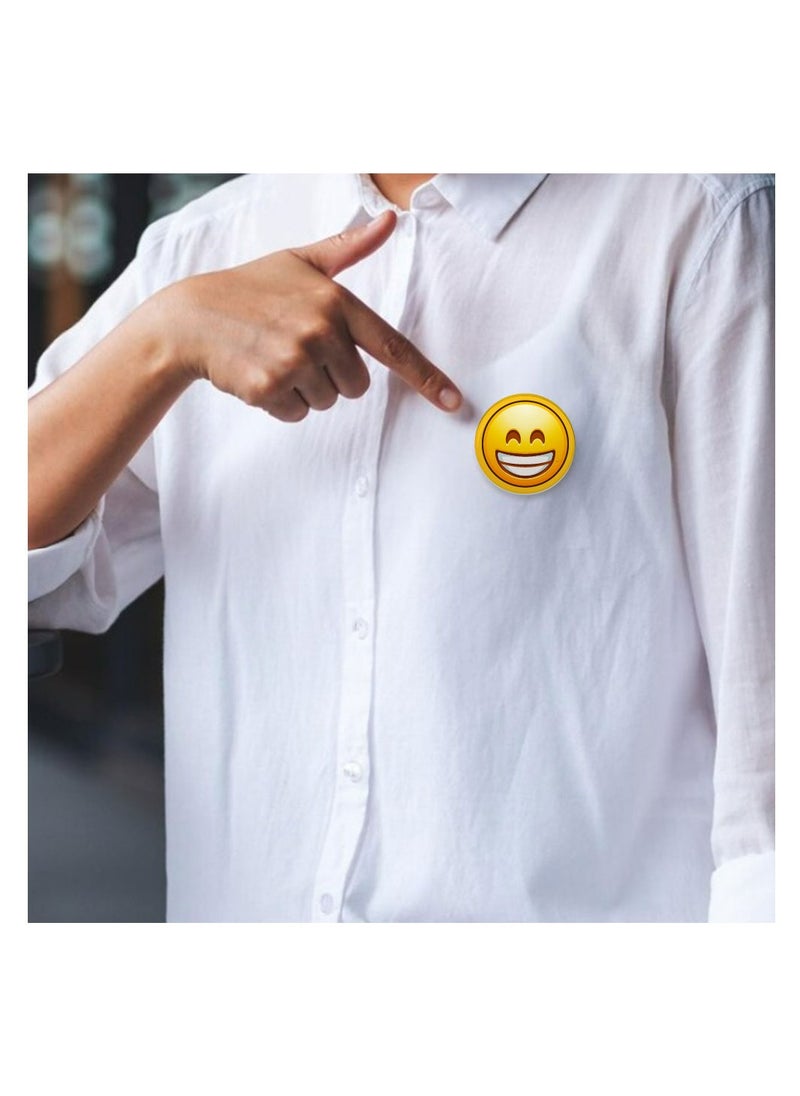 PRINTSHOP4ME - Smiley Emoji Button Pins For Kids and Adults-Perfect For Backpacks-Jacket-Fun Badge Pins-Expressive Smiley Emoji Badges - Image 1