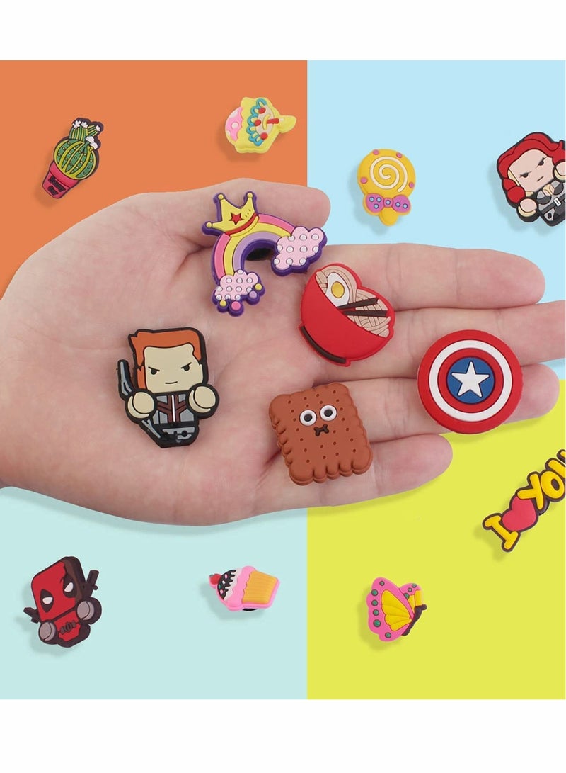 Zikra Crocs Shoe Decoration Charms, Random Different Charm for Crocs Charm for Hole Hole Shoe Buckle Party Favors ​Mini Charm Bracelet Wristband for Men Women Kid 50 Pcs - Image 3