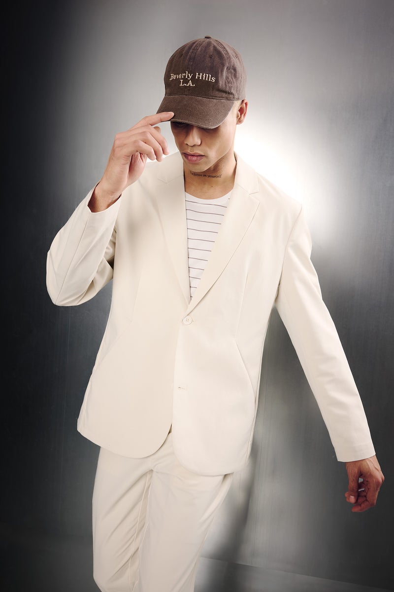 DeFacto Beige Man Technical Fabric Flexible Blazer	 Casual - Image 3