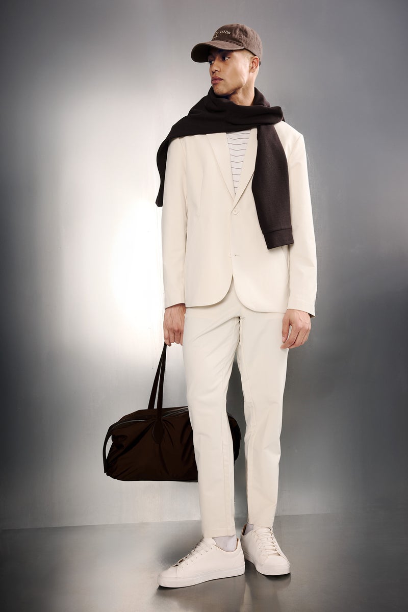 DeFacto Beige Man Technical Fabric Flexible Blazer	 Casual - Image 2