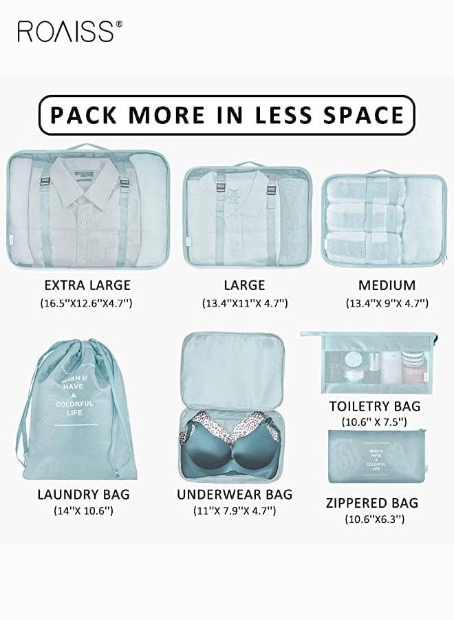 roaiss 8Pcs Laundry Bag Set, Thickened Fine Mesh Colour-Protecting Anti-Snag Laundry Net Bag Multi-purpose Large, Medium and Small-sized  Sorting Storage Bag, Zipper for for Easy Access Blue - Image 2