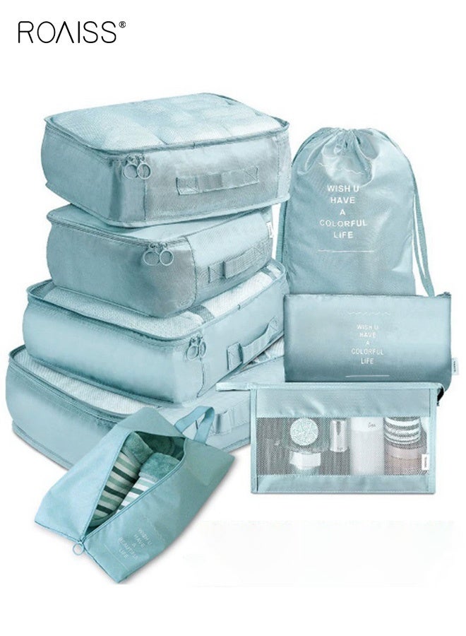 roaiss 8Pcs Laundry Bag Set, Thickened Fine Mesh Colour-Protecting Anti-Snag Laundry Net Bag Multi-purpose Large, Medium and Small-sized  Sorting Storage Bag, Zipper for for Easy Access Blue - Image 1