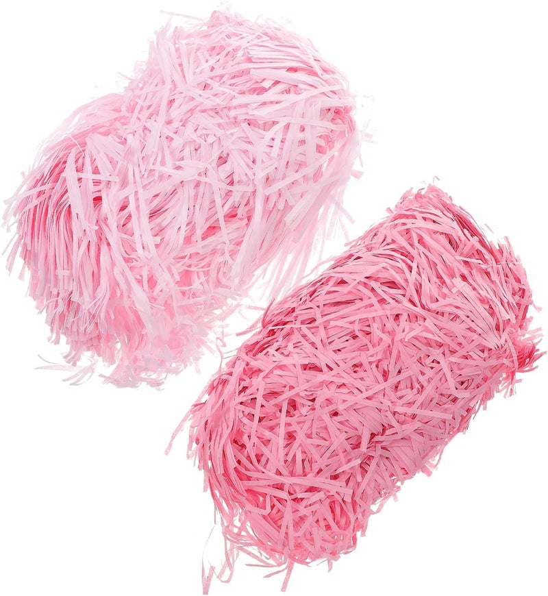 Vaguelly Paper Shreds for Box and Basket Filler, 2pcs Crinkle Cut Paper Shred Filler in Pink and Light Pink, Decorative Box Stuffing for DIY Wrapping, Party Supplies and Basket Filling - Image 1