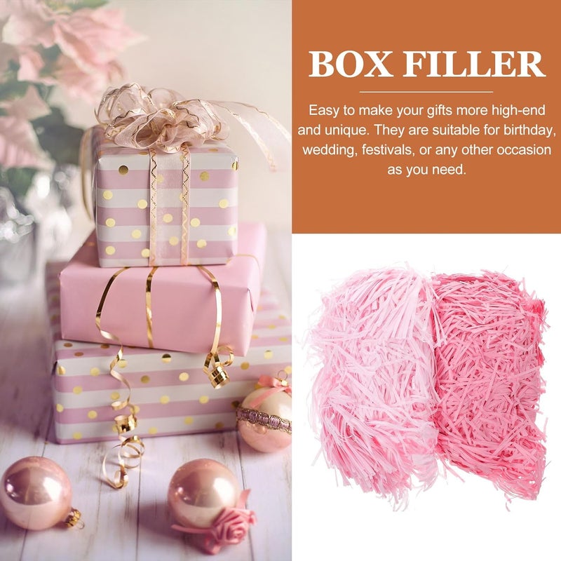 Vaguelly Paper Shreds for Box and Basket Filler, 2pcs Crinkle Cut Paper Shred Filler in Pink and Light Pink, Decorative Box Stuffing for DIY Wrapping, Party Supplies and Basket Filling - Image 4