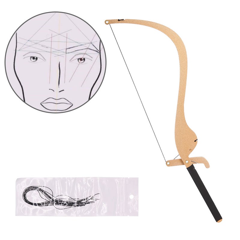 New Microblading Line Marker Ruler with 10pcs Thread Lines Eyebrow Design Measure Tool Gold - Image 5