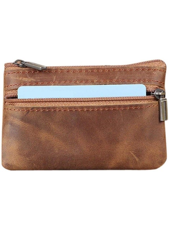 Coin Purse, Coin Pouch with Genuine Leather, Men Tray Purses, Portable Cash Change Wallet, Key Holder Money Pouch for Men for Business, Casual