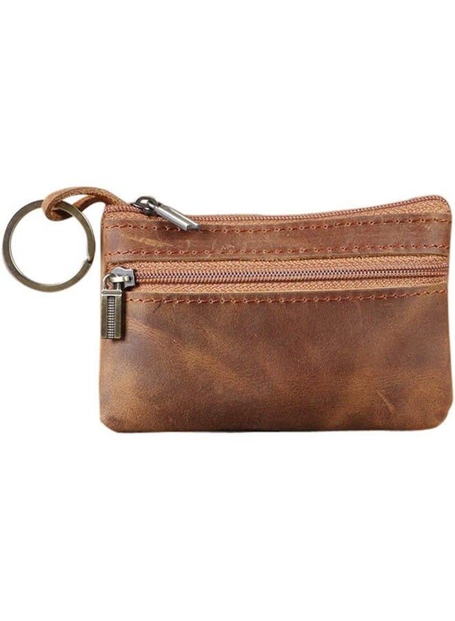Coin Purse, Coin Pouch with Genuine Leather, Men Tray Purses, Portable Cash Change Wallet, Key Holder Money Pouch for Men for Business, Casual